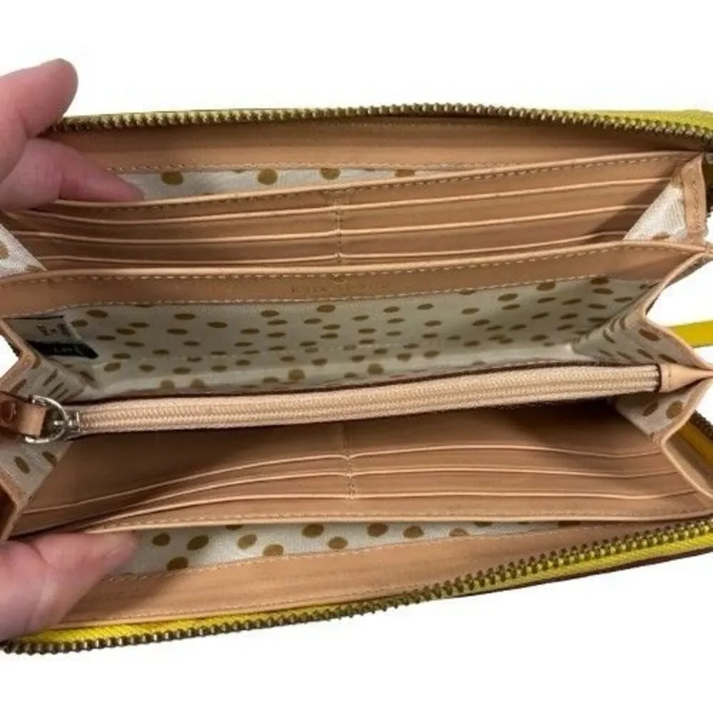 Kate Spade Wellesley Continental Wallet Limoncello Yellow Leather Zip Around